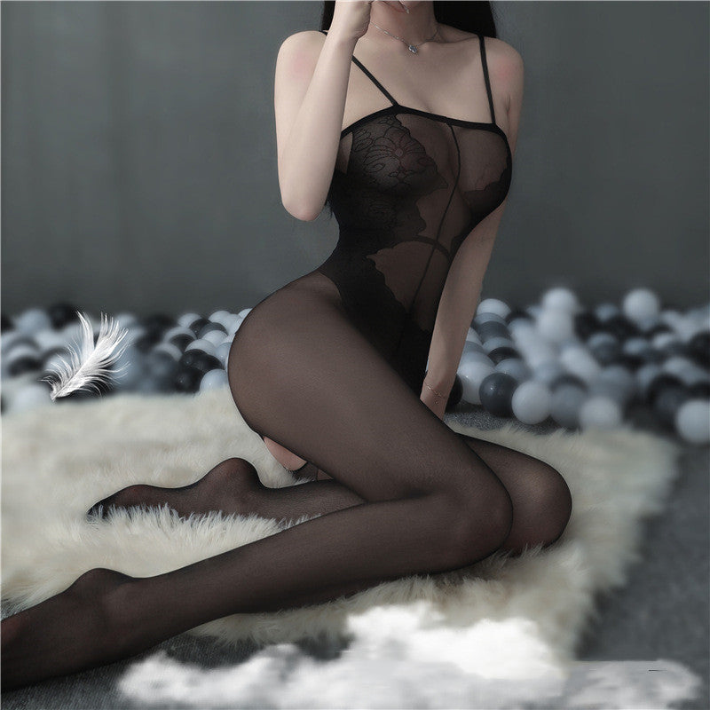 Sexy Lingerie Uniform Elegant Jacquard Fake One-piece