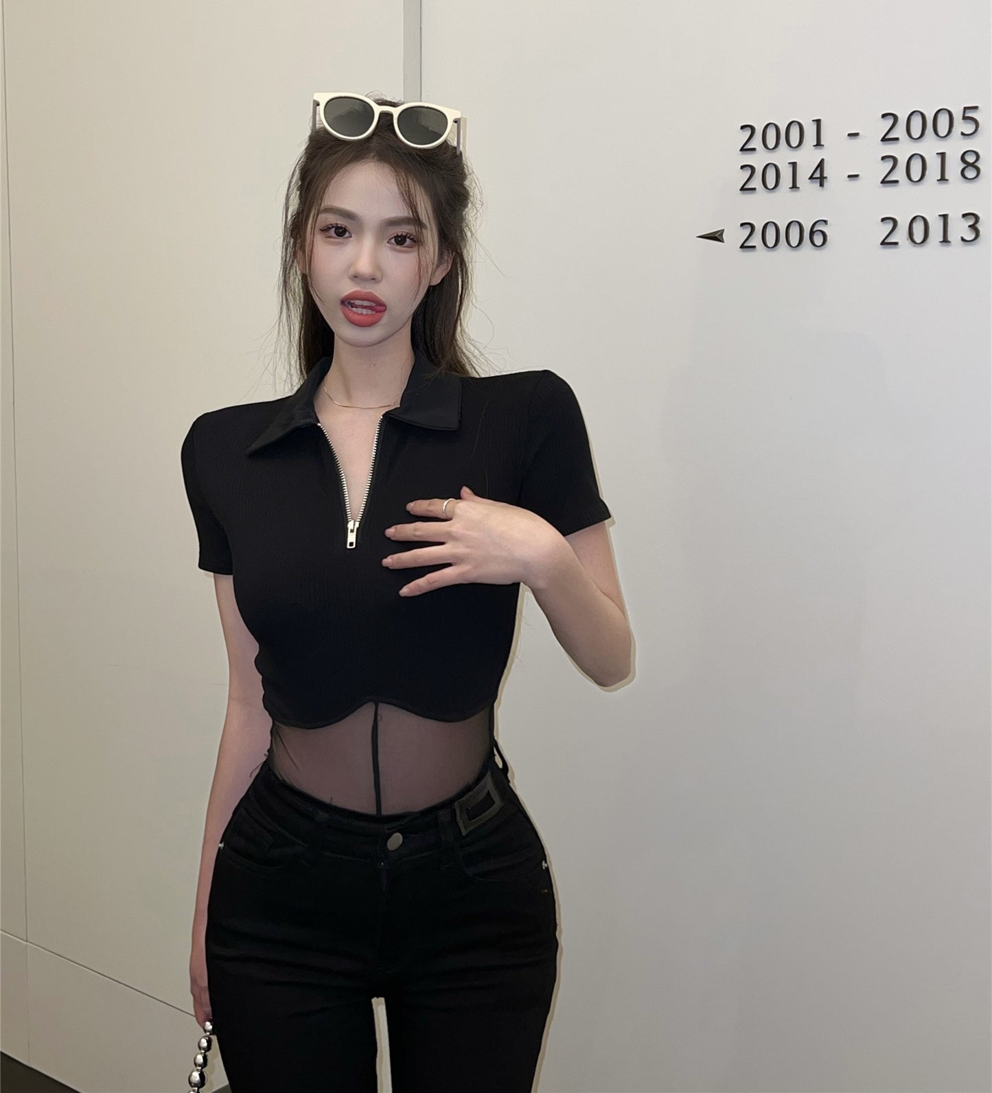 Hot Girl Stitching One-piece Niche Short-sleeved T-shirt Tops