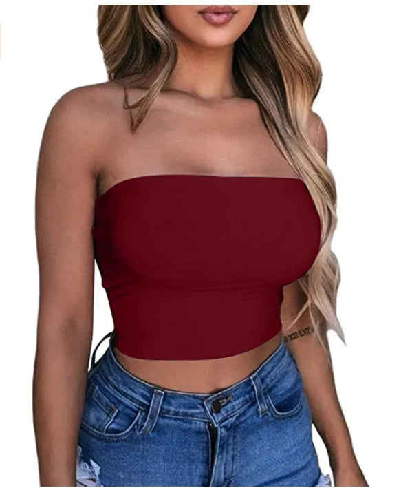 New Summer Solid Women Sexy Tank Top Bustier Bra Vest Crop Top Bralette Singlet T-Shirt Vintage Sleeveless Top