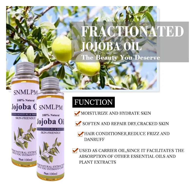 Organic Jojoba Oil Revitalizes Hair & Gives Skin a Radiant Youthful Look. Effective Treatment for Face, Lips,  Stretch Marks
