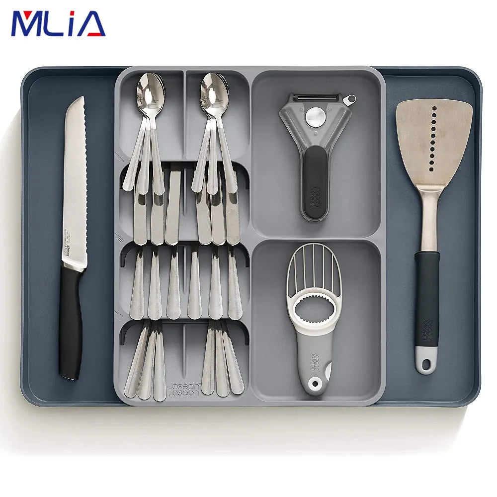 MLIA Drawer Cutlery Utensils Tray Store Organizer Drawer Kitchen Tools Drawer Divider Kitchen Storage Cabinet Plastic Drawers