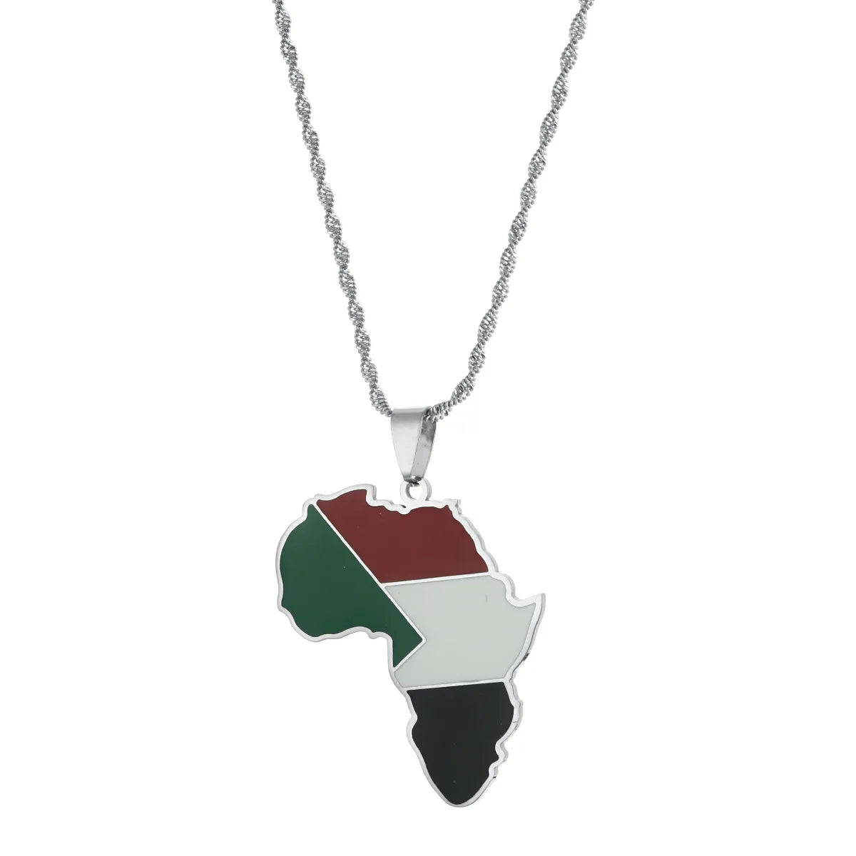African Original Sudan Flag Pendant Necklaces