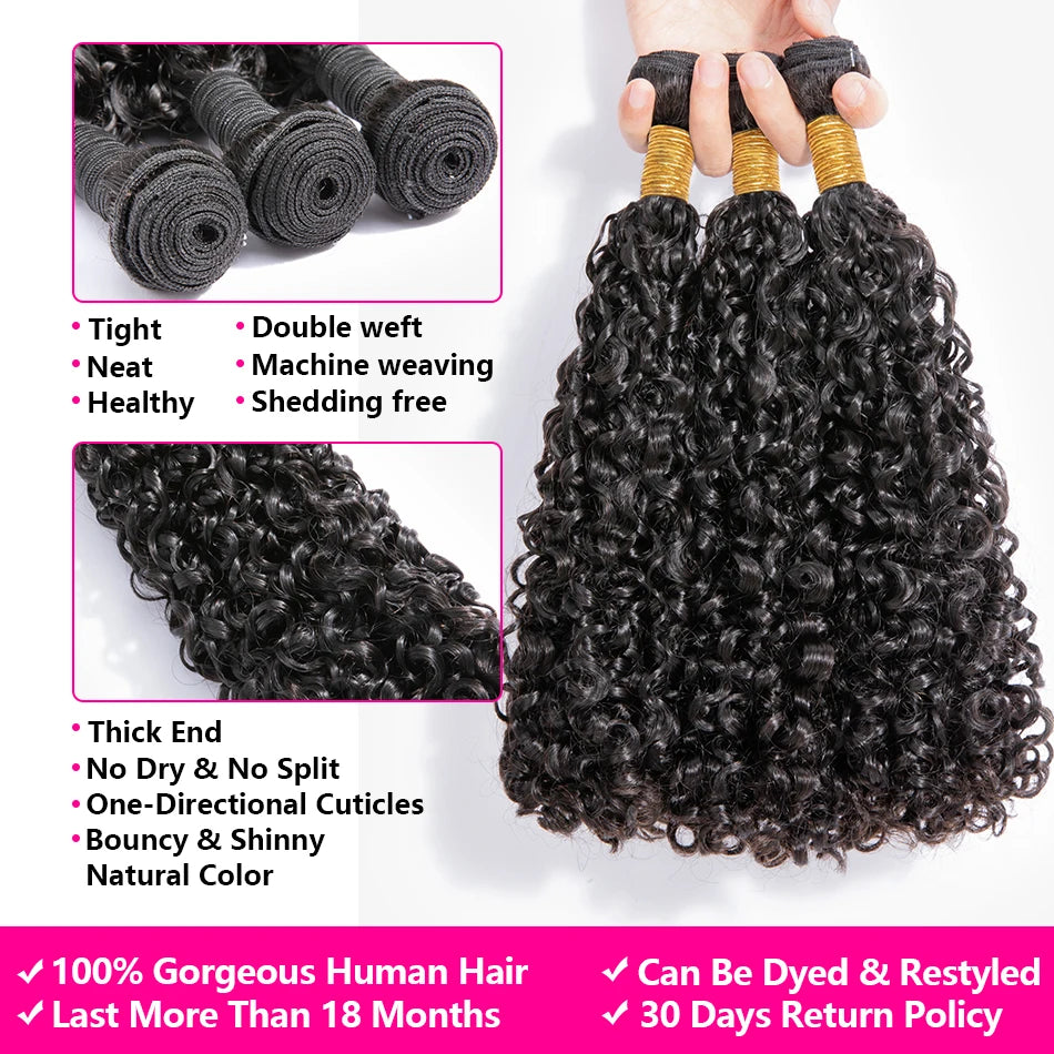 Brazilian 10A Small Spirals Curly Bundles Unprocessed Kinky Curly Human Hair Pixie Curls Weave Only Virgin Hair Extension 3B 3C