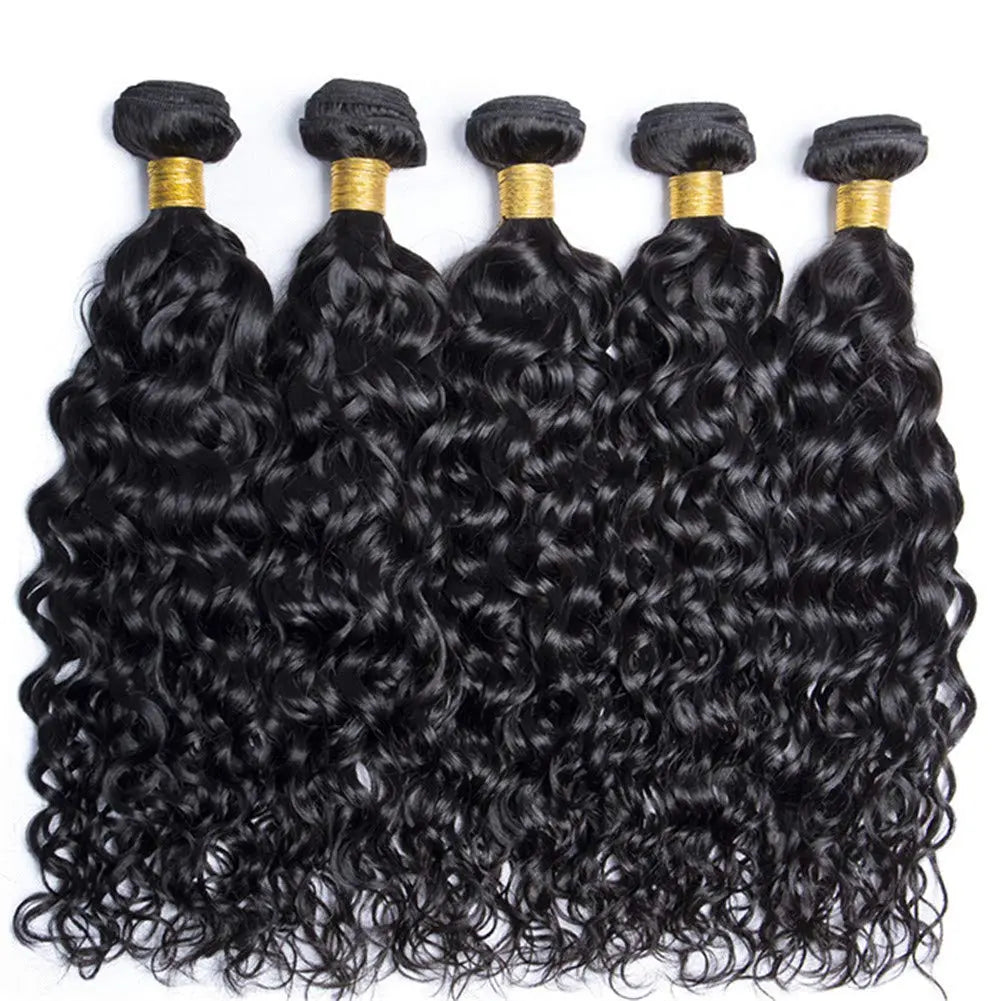 Peruvian 10A  Water Wave Bundles Unprocessed Curly Human Hair Bundles Weave Remy Water Wave Hair Extensions No Tangle 12-32"