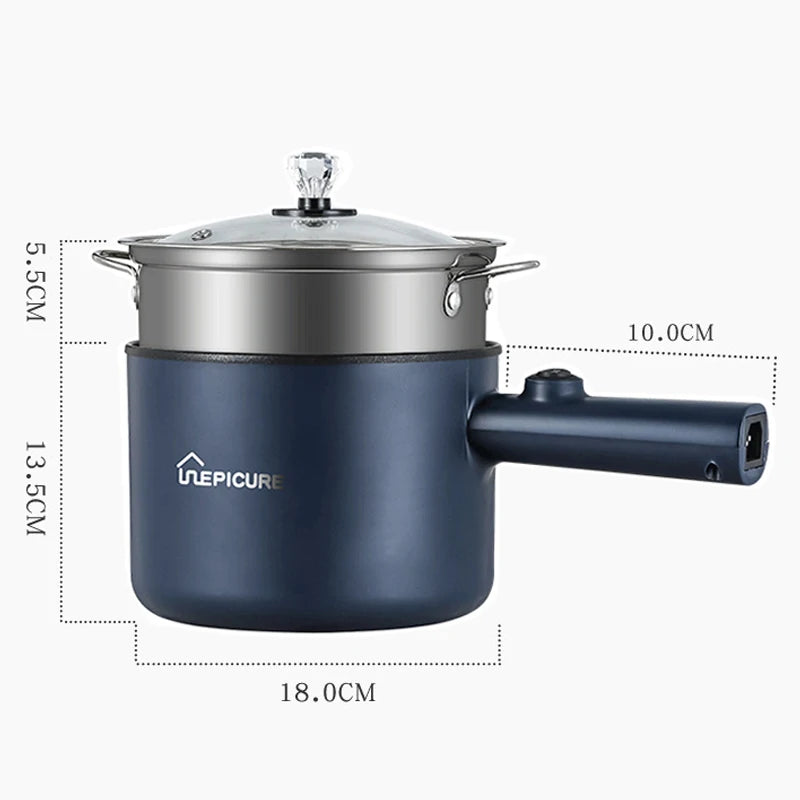 Mini Electric Cooker Machine Household Hot Pot Multi Electric Non-stick Pan Single/Double Layer Soup Heater Pot Frying EU Plug