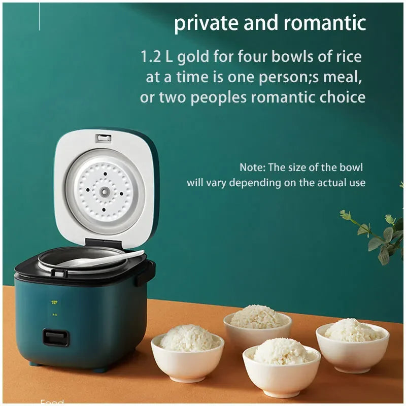 Mini Electric Rice Cooker Household Kitchen Cooker 1-2 People 1.2L