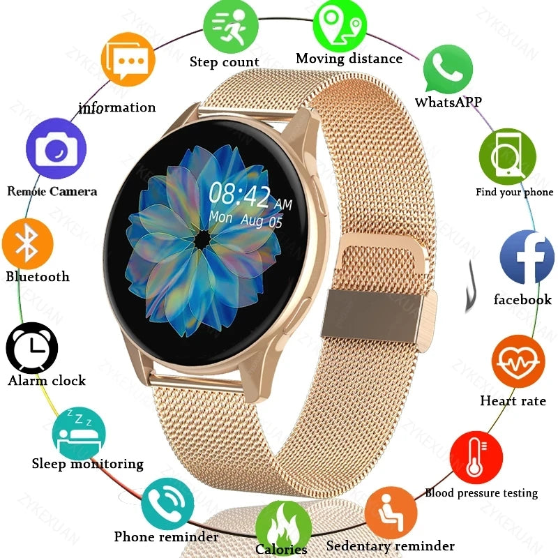 New Women Bluetooth Call Smart Watch HeartRate Blood Pressure Monitoring Smartwatches IP67 Waterproof Men Smartwatch+Box