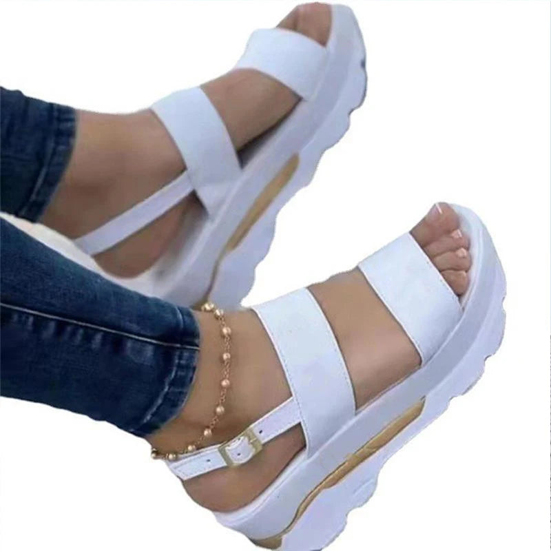 Women Shoes Spring Summer Sandals Peep Toe Shoes For Women Retro Women's Shoes Lightweight Sandals Platform Solid Color Footwear