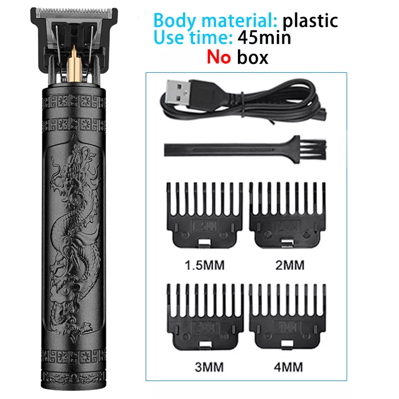 New in Vintage T9 0MM Hair Cutting Machine trimmer Cordless Hair finishing Beard Clipper for men Electric shaver Razors USB