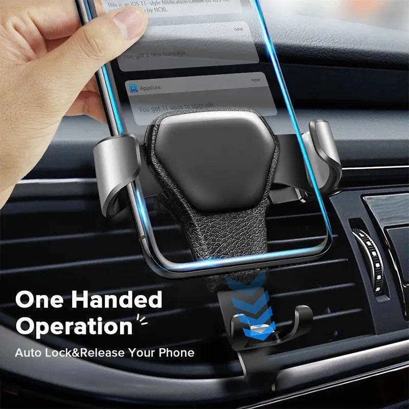 Gravity Car Holder For Phone Air Vent Clip Mount Mobile Cell Stand Smartphone GPS Support For iPhone 13 12 Xiaomi Samsung Phone