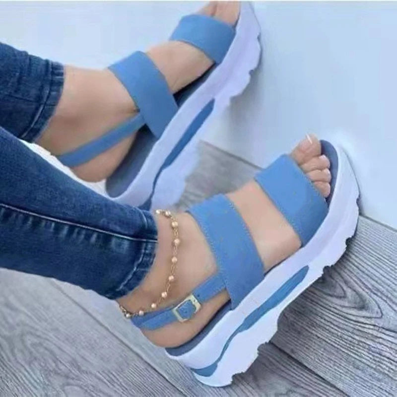 Women Shoes Spring Summer Sandals Peep Toe Shoes For Women Retro Women's Shoes Lightweight Sandals Platform Solid Color Footwear