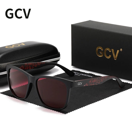 GCV Brand 2021 New Fashion Design Ultralight TR90  Square Frame Polarized Men Women Female Sunglasses Hawksbill Sports Tourism