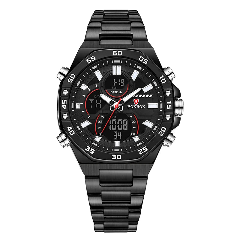 Top Brand LIGE NEW Luxury Watch Men Waterproof Quartz Digital Led Male Clock Military Sport Stainless Steel Man Wristwatch 2024