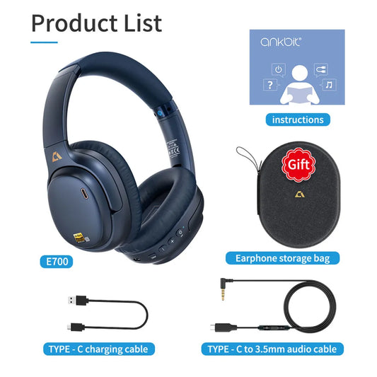 1Mii E700【 23 New Product 】Wireless Bluetooth Headphones LDAC Lossless Music ANC Active Noise Reduction HiFi Sound Quality 65H