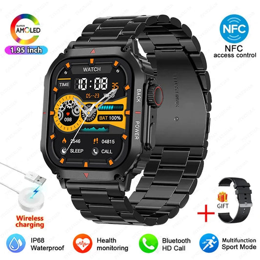 New Men's Smartwatch GPS Movement Track NFC Bluetooth Call AI Voice Assistant All-Round Health Monitoring Sports Smartwatch 2024