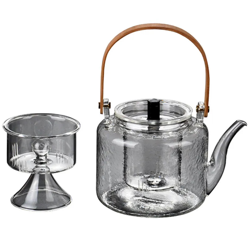 Kettle Electric Pottery Stove Heating Filter Glass Steaming Teapot Tea Cooker Flower Tea Pot Flat Bamboo Lifting Beam Pot