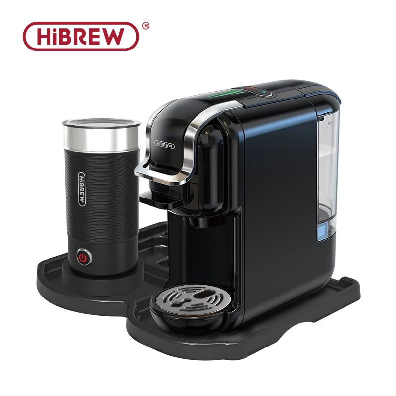 HiBREW Multiple Capsule Coffee Machine Hot/Cold DG Cappuccino Nes Small Capsule ESE Pod Ground Coffee Cafeteria 19Bar 5 in 1 H2B