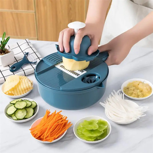 Multi-functional Vegetable Cutter Salad Utensils Potato Radish Shreds Household Slicing Shredding Peeling Vegetable Tools. 12PCS