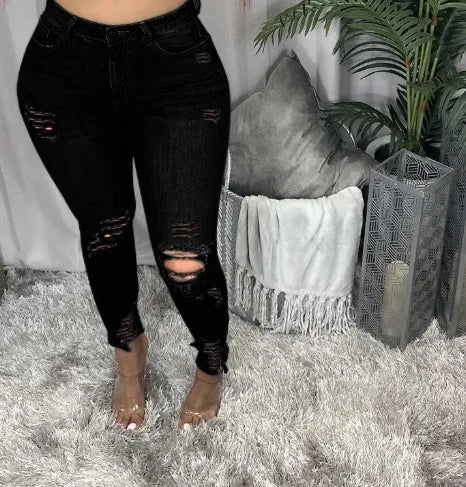 Plus Size Jeans High Waisted Women Oversized Pants Blue Denim Pants Columbia Style Pull Up Elastic Stretchy Jean Ouc455bb