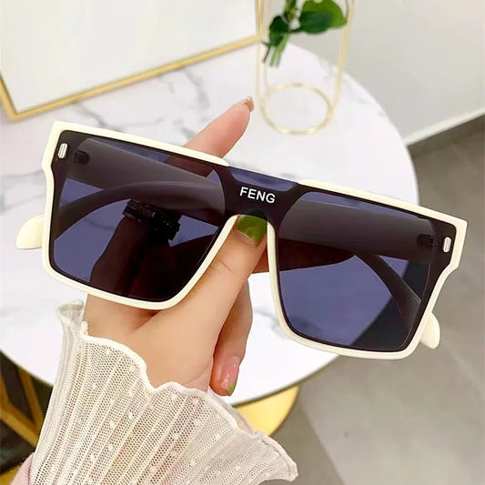 1Pc Fashion Oversized Square Sunglasses Women Men Retro Mirror Lens Eyewear Shades UV400 Protection Punk Sun Glasses New