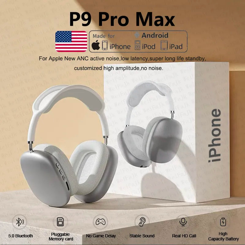 Original P9 Pro TWS Wireless Bluetooth Headphones For Airpods Max Apple iPhone