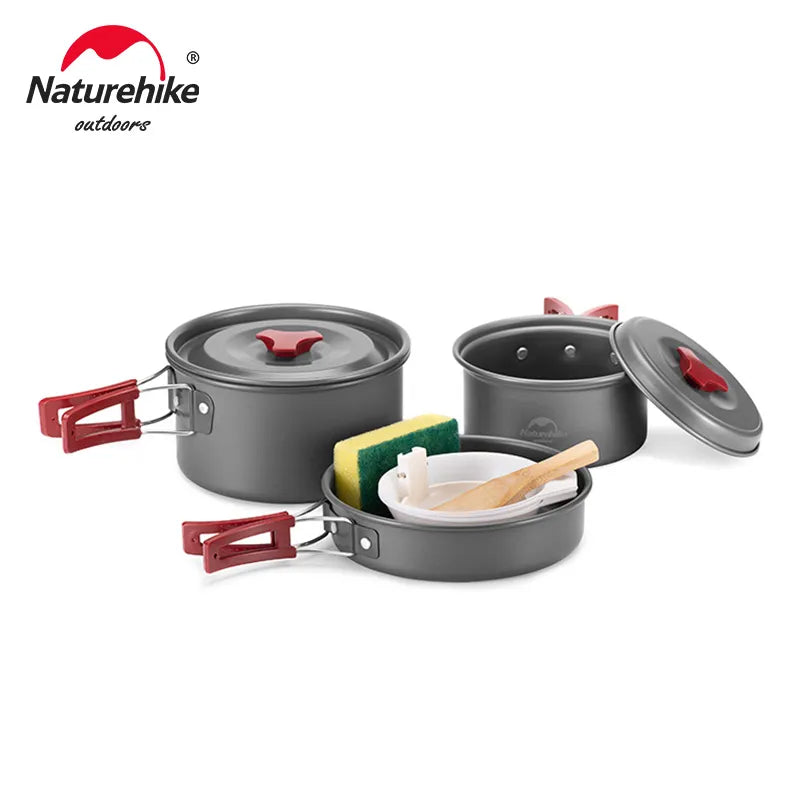 Naturehike Camping Pot Ultralight Camping Cooking Utensils Outdoor Tableware Pot Set Hiking Picnic Travel Cookware Camp Cooking