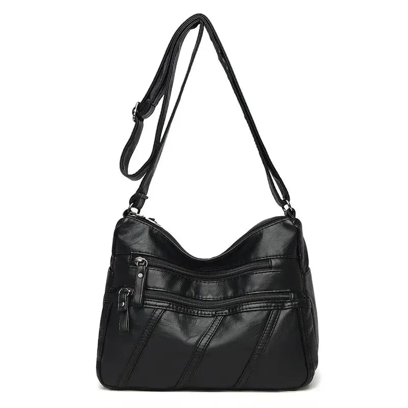 Large Capacity Soft Leather Crossbody Bag Mom Women Versatile Shoulder Bag Elderly Trendy Street Style Pu Material